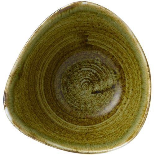 Triangular Bowl 15.3 cm Stonecast Plume Olive - Churchill