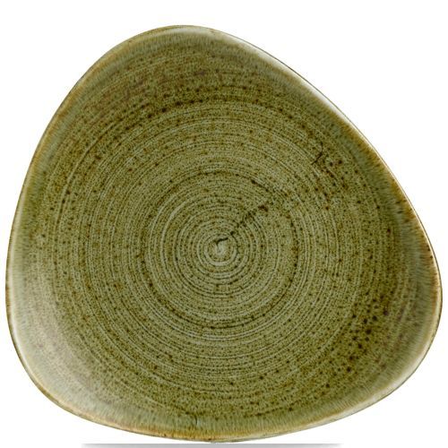 Triangular Plate 24.5 cm Stonecast Plume Olive - Churchill