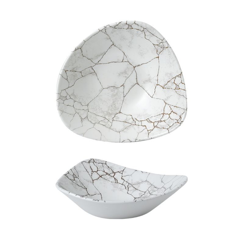 Triangular Bowl 23.5 cm Studio Prints Kintsugi Agate Grey - Churchill
