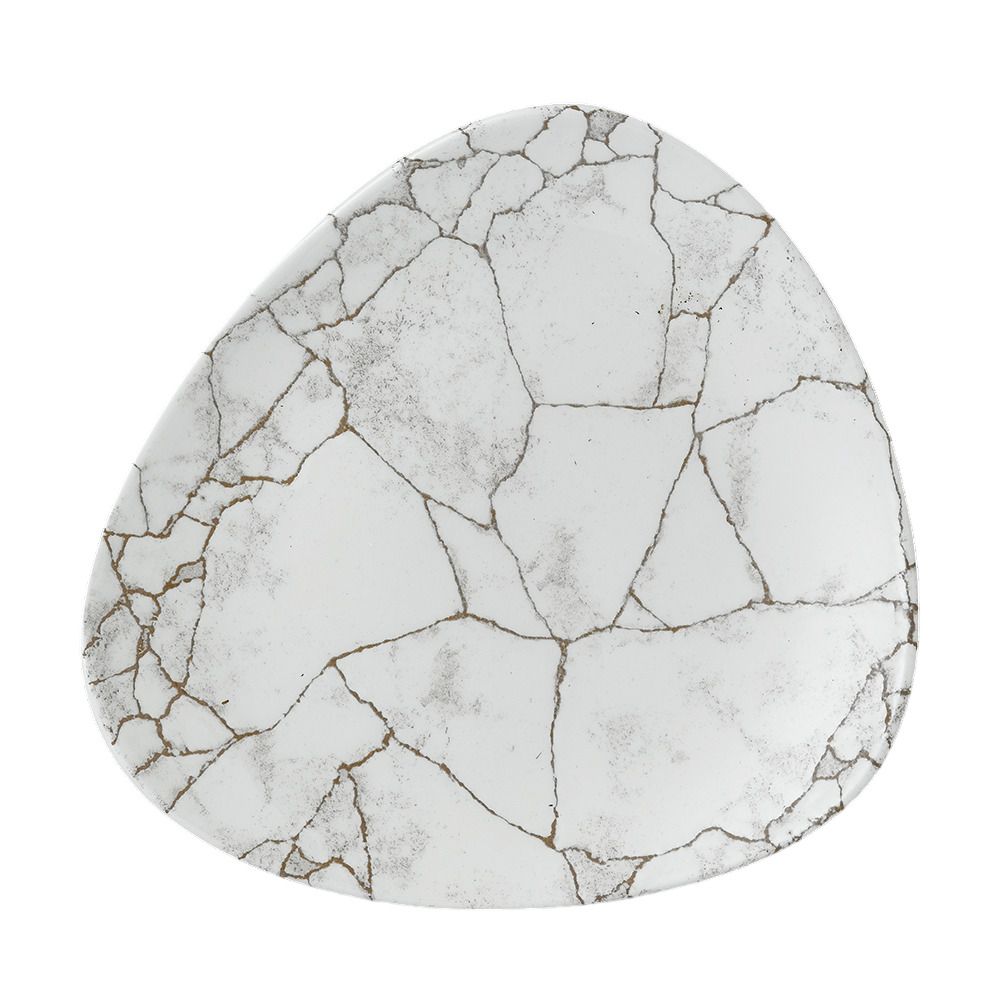 Triangular Plate 24.5 cm Studio Prints Kintsugi Agate Grey - Churchill