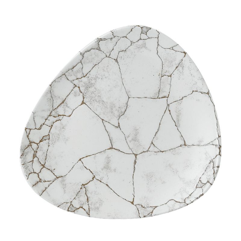 Triangular Plate 24.5 cm Studio Prints Kintsugi Agate Grey - Churchill