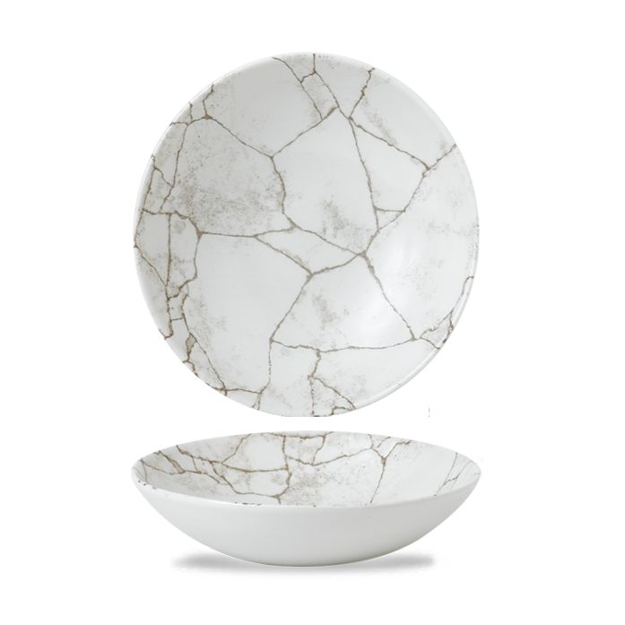 Tiefer Teller 24,8 cm Studio Prints Kintsugi Agate Grey - Churchill
