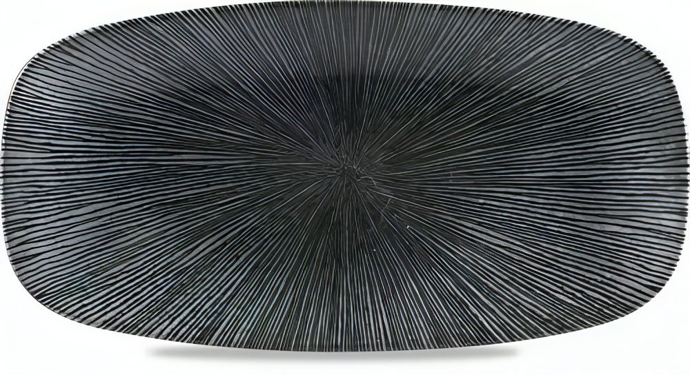 Oblong Plate 35.5 x 18.9 cm Studio Prints Homespun Agano Black - Churchill
