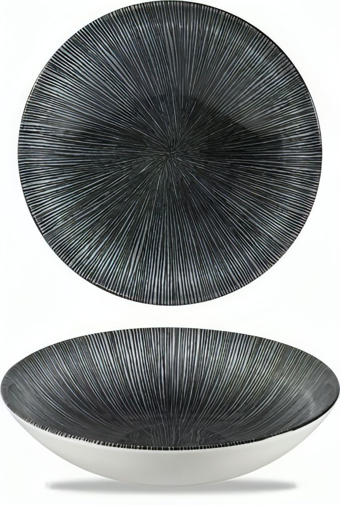 Deep Plate 18.2 cm Studio Prints Homespun Agano Black - Churchill