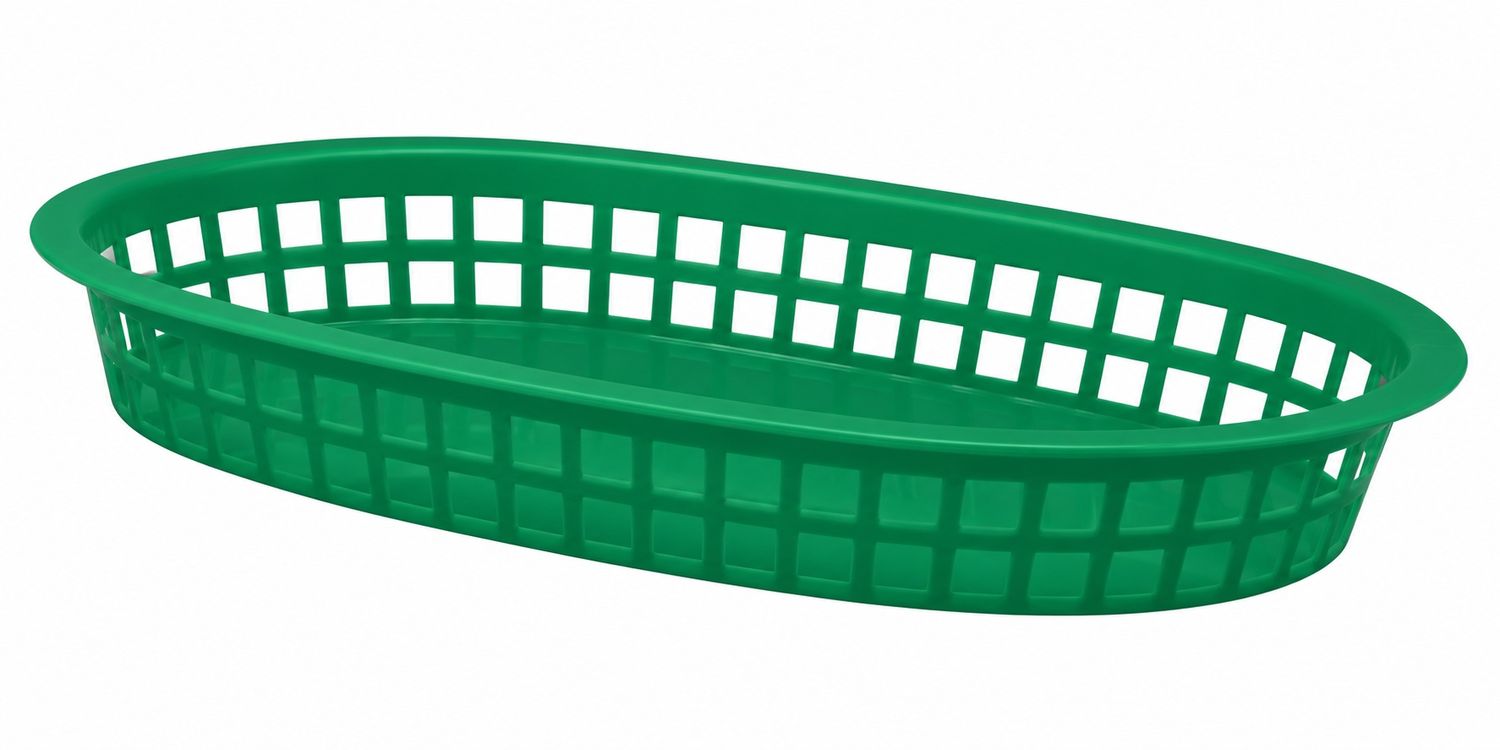 Oval Basket 28 x 18 cm Green - Piazza