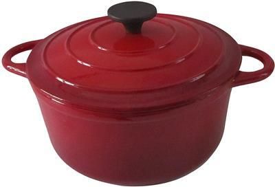 Ilsa Casserole 26 cm enameled cast iron red Normandie horeca