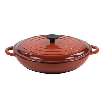 Ilsa Casserole pan 31 cm enameled cast iron red Normandie horeca
