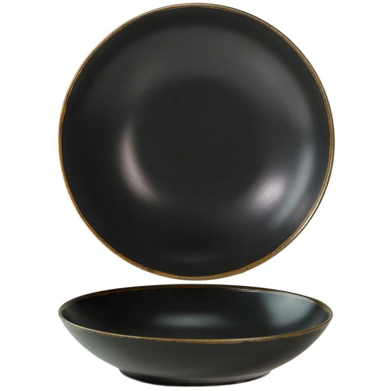Costa Verde 24 cm porcelain deep plate Saturno Gloomy Nero for horeca use