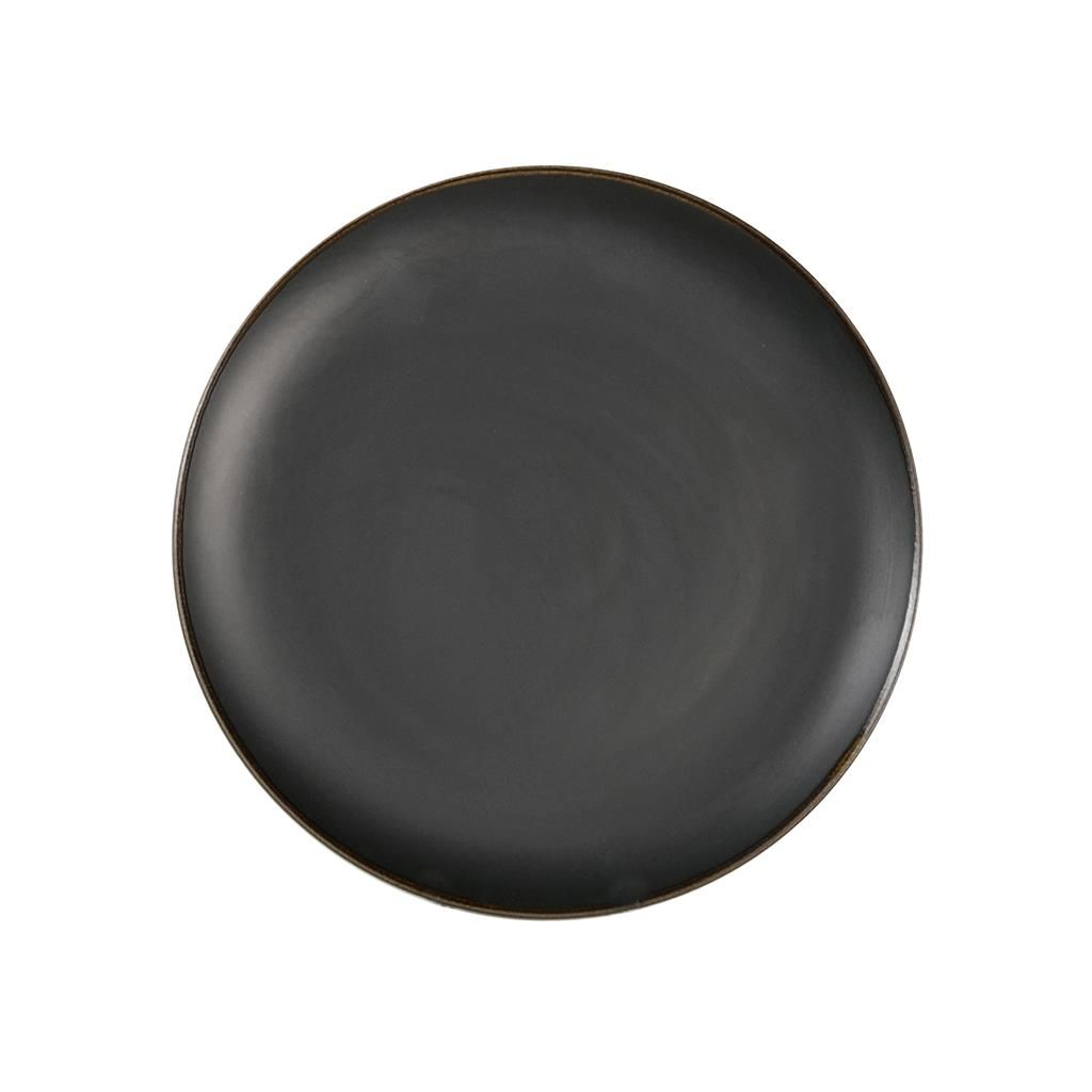 Costa Verde 28 cm porcelain coupe plate Saturno Gloomy Nero for horeca use