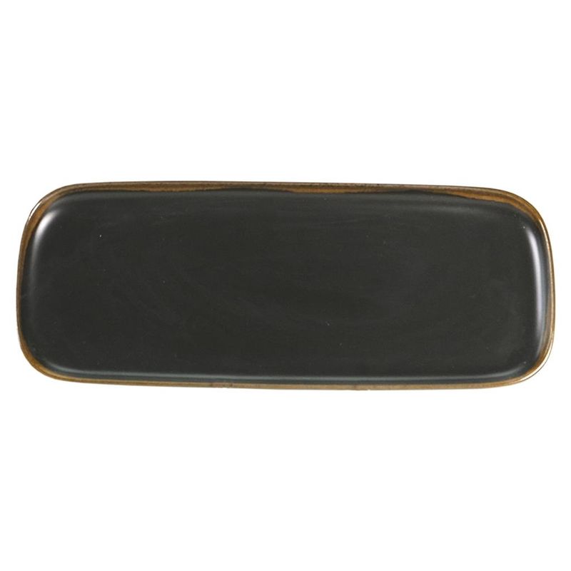 Rectangular plate 37x13 cm porcelain Gloomy Nero for horeca use