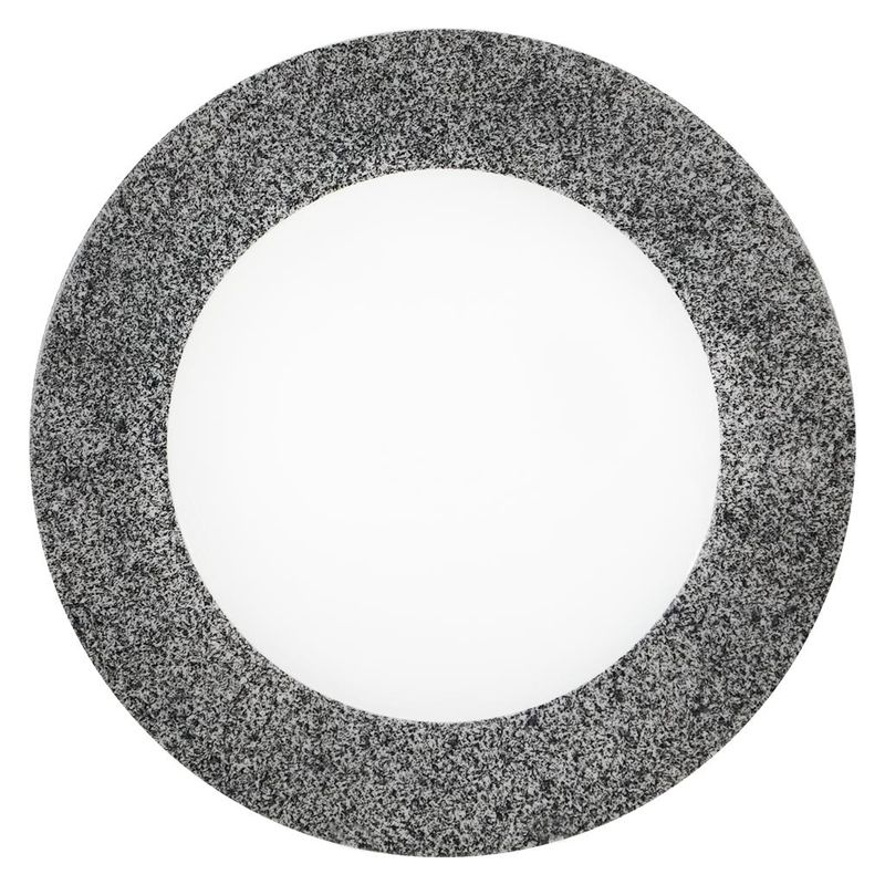 Flachteller 33 cm Saturno Raw Grau aus Porzellan für Gastroservice