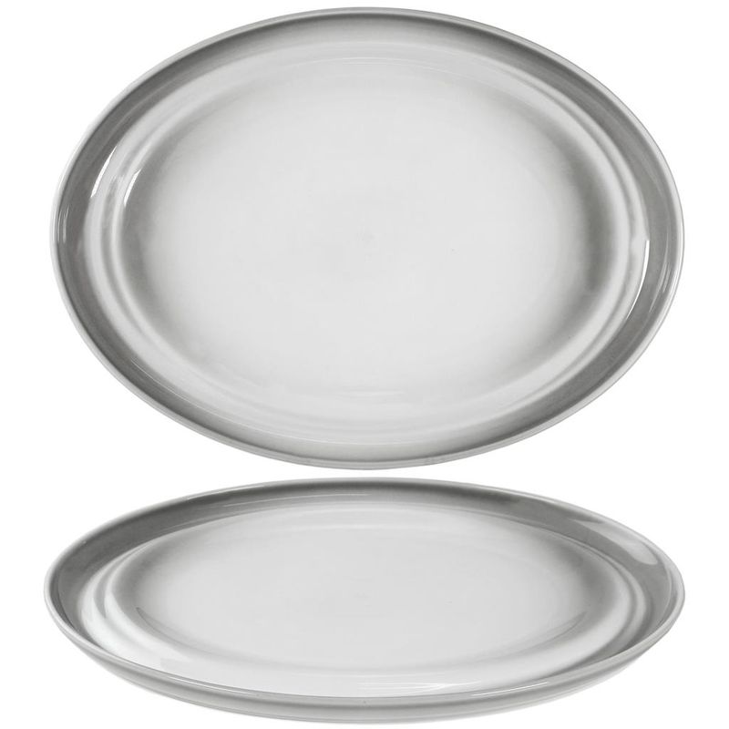 38x28 cm oval porcelain plate Agma Breeze Costa Verde for horeca use
