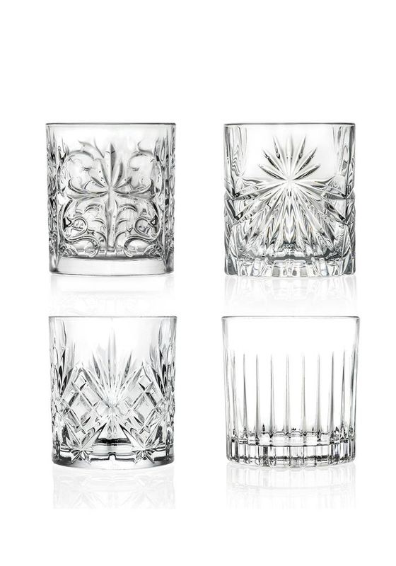 Set of 4 Mixology DOF glasses RCR LUXION glass unique design professional horeca

