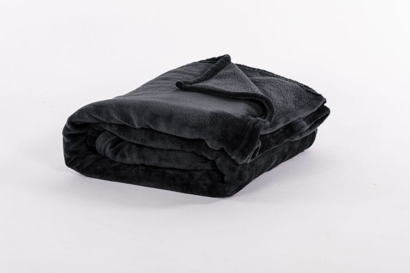 Soft Fleece Throw 180 x 220 cm Black - Tirolix