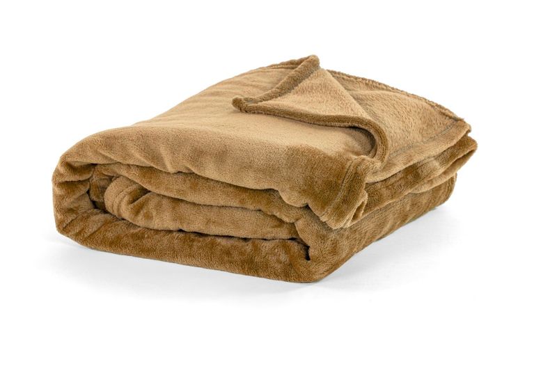 Soft Fleece Blanket 240 x 220 cm Mustard - Tirolix