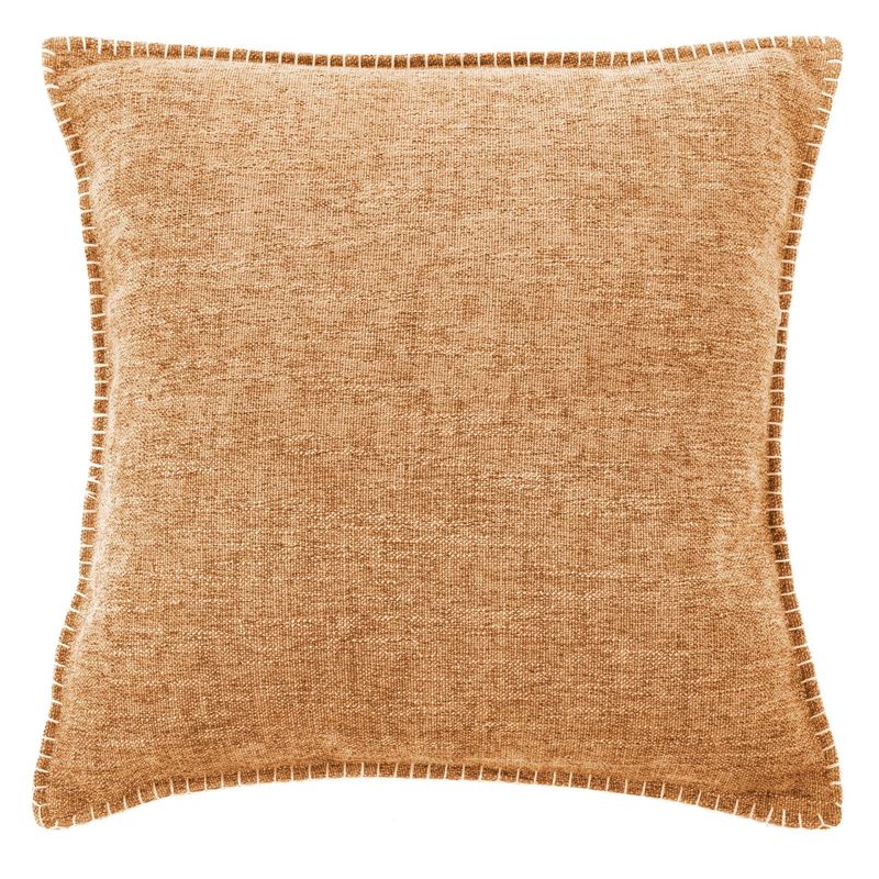 Cushion with Embroidered Edges 45 x 45 cm Dark Mustard - Tirolix