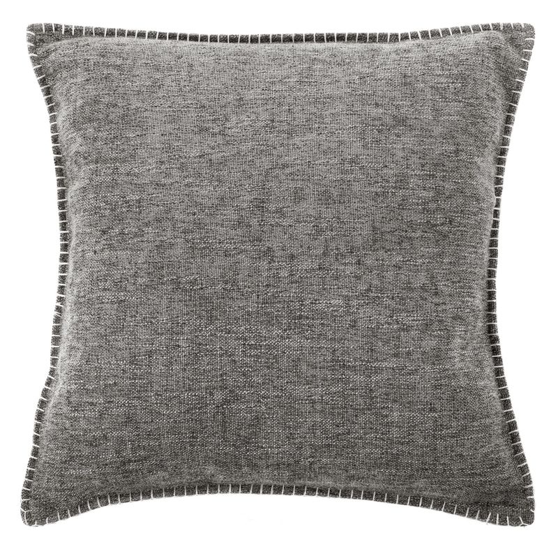 Cushion with Embroidered Edges 45 x 45 cm Dark Gray - Tirolix