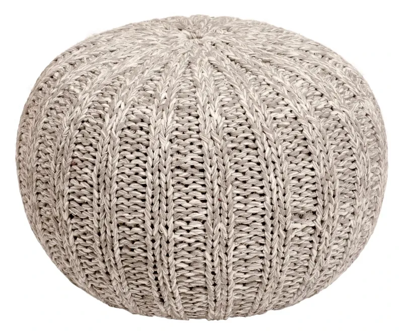 Pouf in maglia 35 x 50 cm Grigio - Tirolix