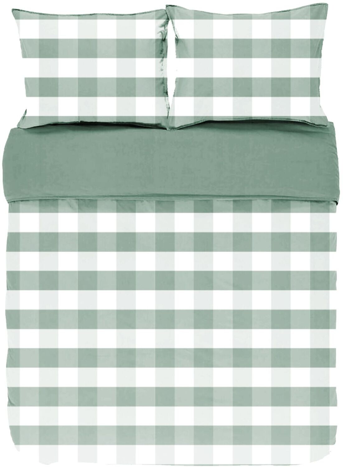 Plaid Duvet Cover with Pillowcases 240 x 220 cm Green - Tirolix