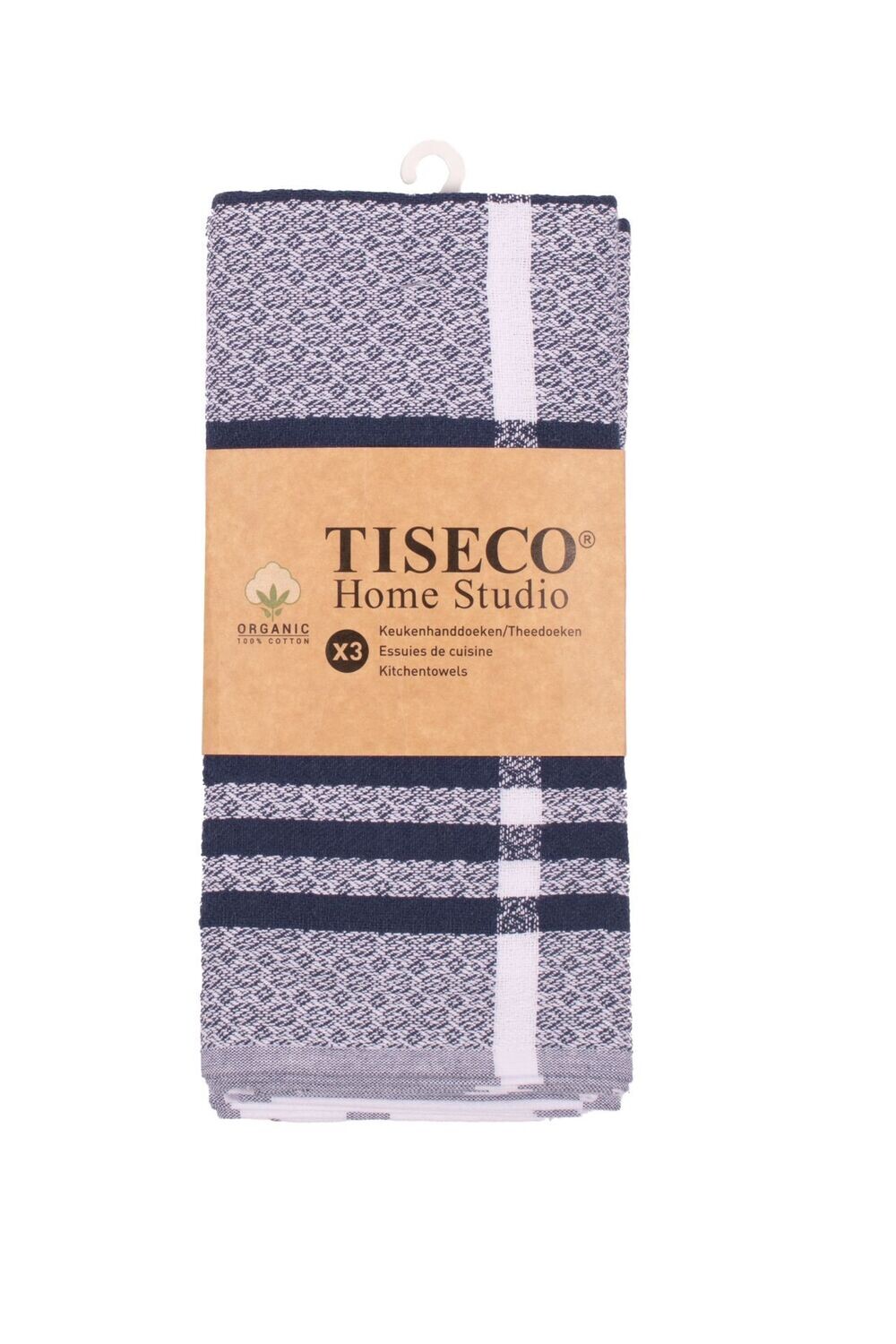 Tea Towels/Dishcloths in Organic Cotton 3 Pieces 50 x 70 cm Blue - Tirolix