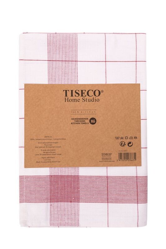 Glass Cleaning Cloths 6 Pieces 65 x 70 cm Red - Tirolix