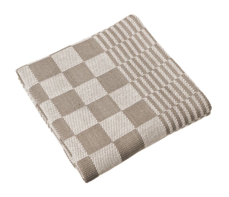 Checkered Kitchen Towels/Dishcloths 6 Pieces 65 x 65 cm Taupe - Tirolix