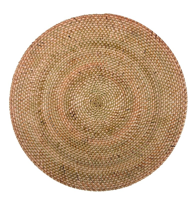 Round Rattan Placemat 36 cm Beige - Tirolix