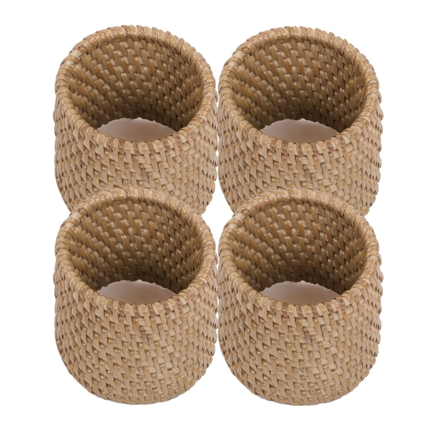 Rattan Napkin Holder 4.5x5 cm Natural 4 Pcs. - Tirolix