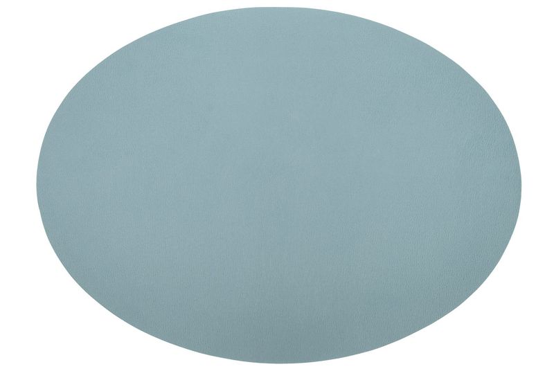 Oval Placemat Faux Leather 33x45 cm Light Stone Blue - Tirolix