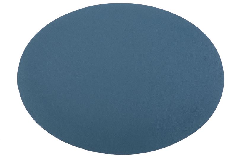 Oval Placemat Faux Leather 33x45 cm Blue - Tirolix
