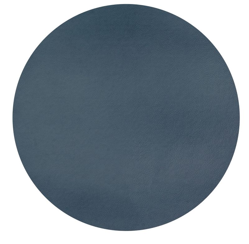 Round Faux Leather Placemat 38 cm Blue - Tirolix