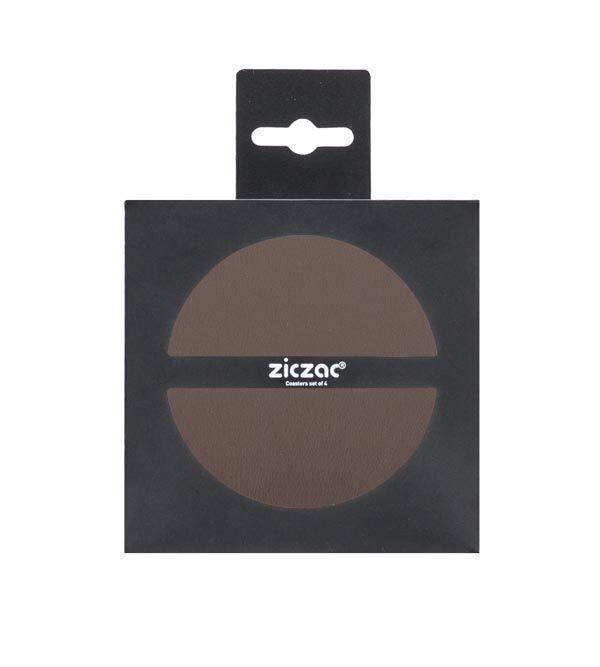 Eco-leather Coasters 4 Pcs. 10 cm Brown - Tirolix