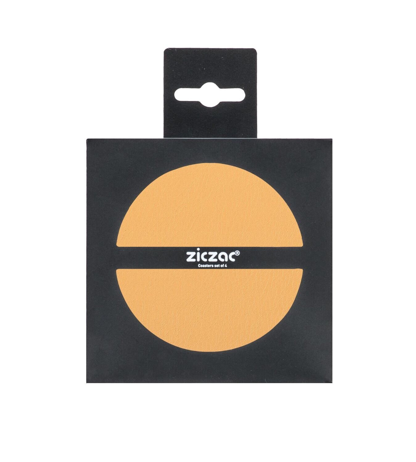 Eco-leather Coasters 4 Pcs. 10 cm Yellow - Tirolix
