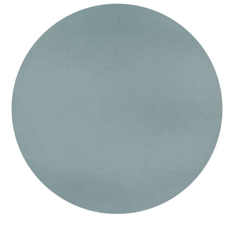 Round Placemat Faux Leather 38 cm Light Stone Blue - Tirolix