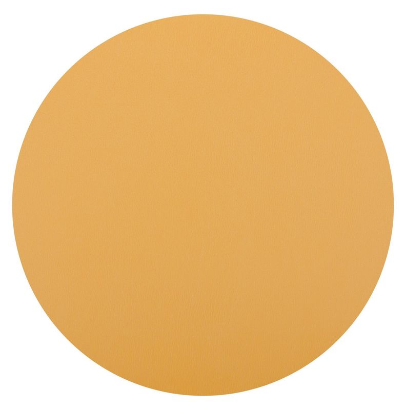 Round Eco-leather Placemat 38 cm Camel - Tirolix