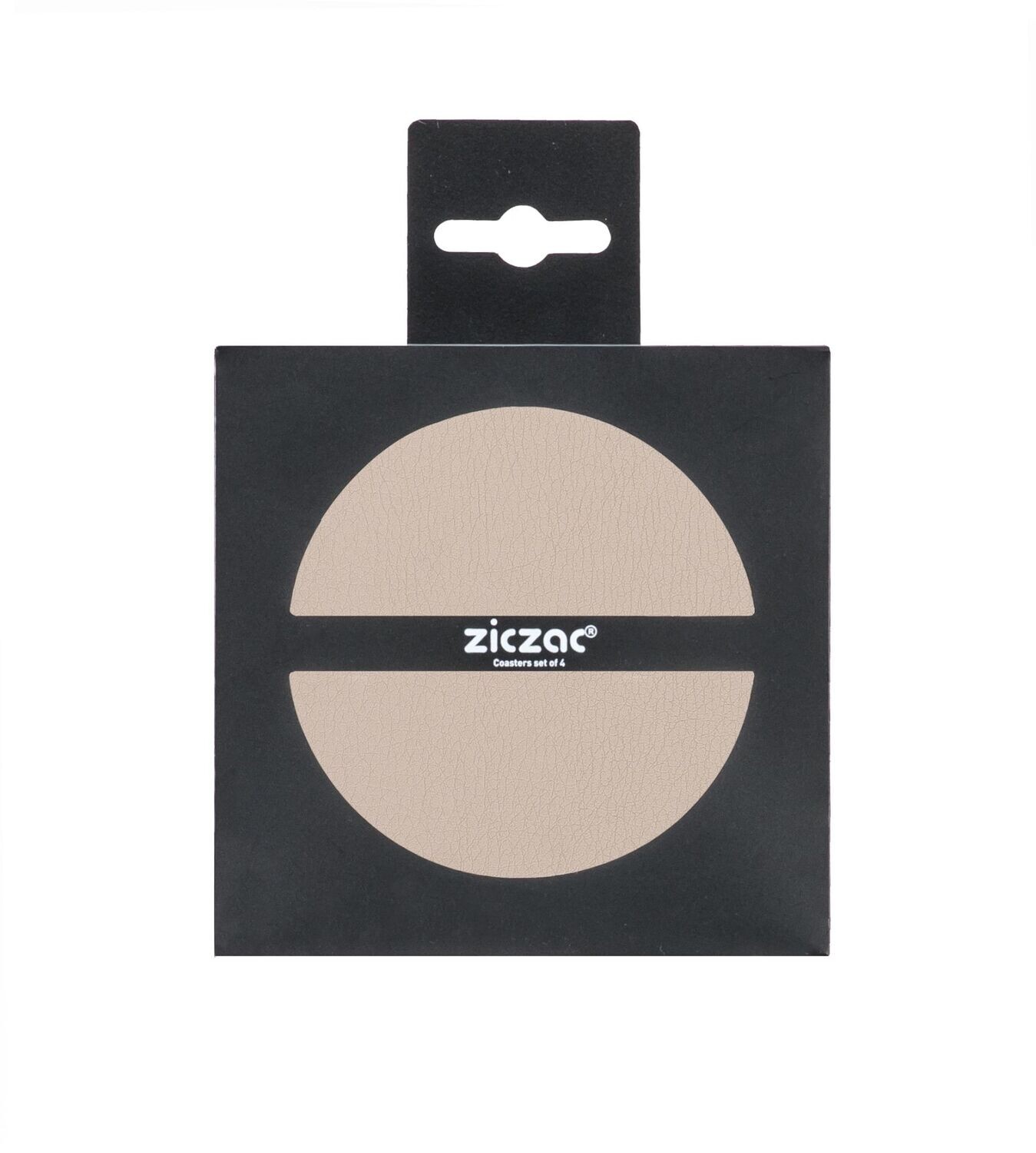 Eco-leather Coasters 4 pcs. 10 cm Taupe - Tirolix