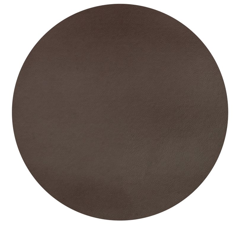 Round Placemat Faux Leather 38 cm Brown - Tirolix