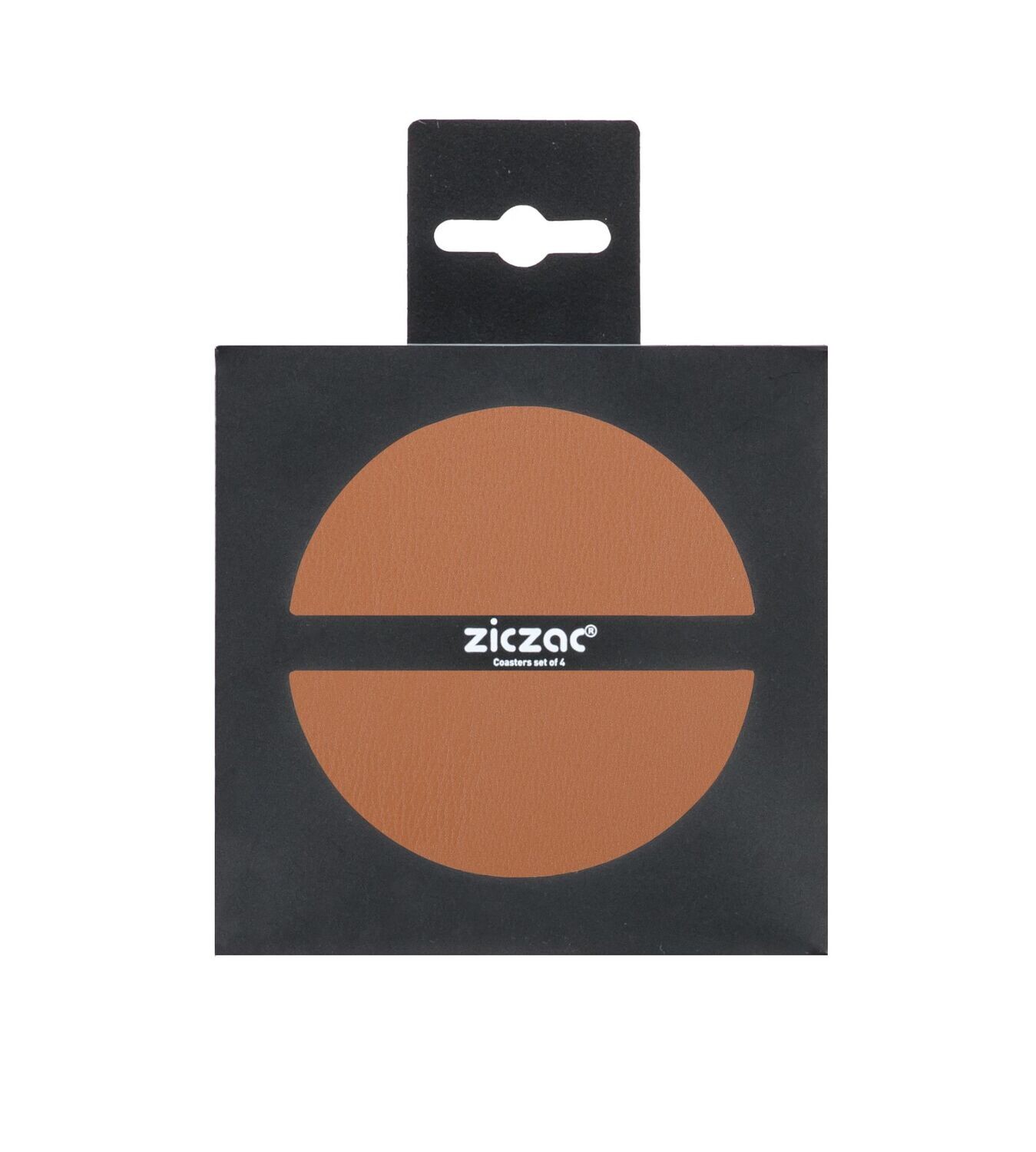 Light Brown Faux Leather Coasters 4 pcs. 10 cm - Tirolix