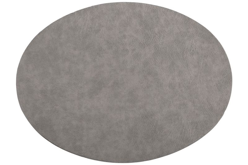 Oval Faux Leather Placemat 33x45 cm Grey - Tirolix