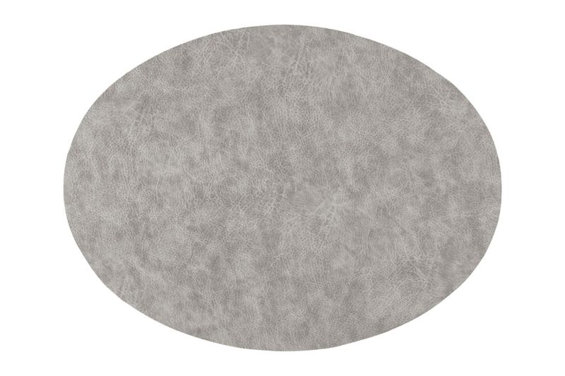 Oval Placemat Faux Leather 33x45 cm Light Gray - Tirolix