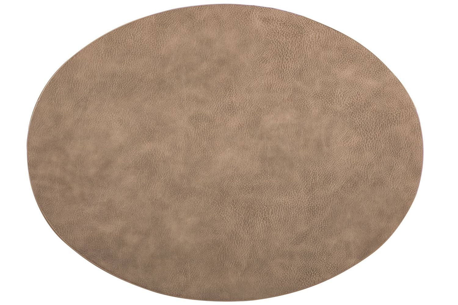Oval Faux Leather Placemat 33x45 cm Taupe - Tirolix
