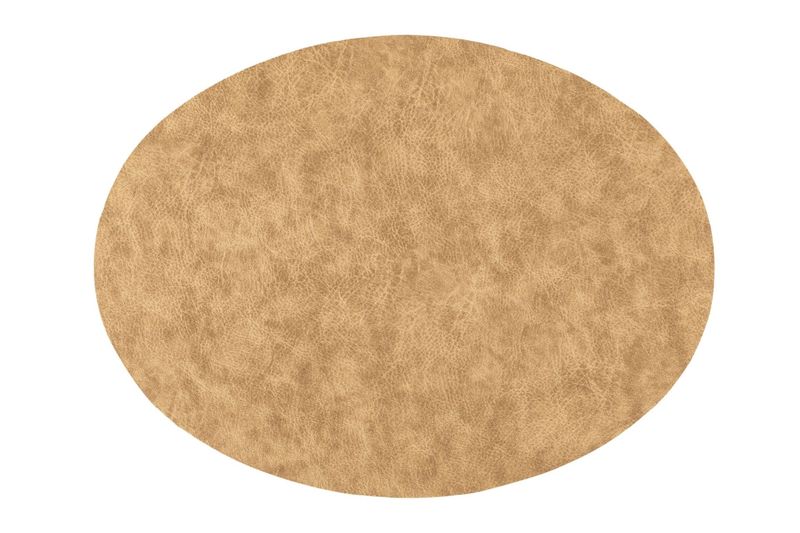 Oval Faux Leather Placemat 33x45 cm Gold - Tirolix