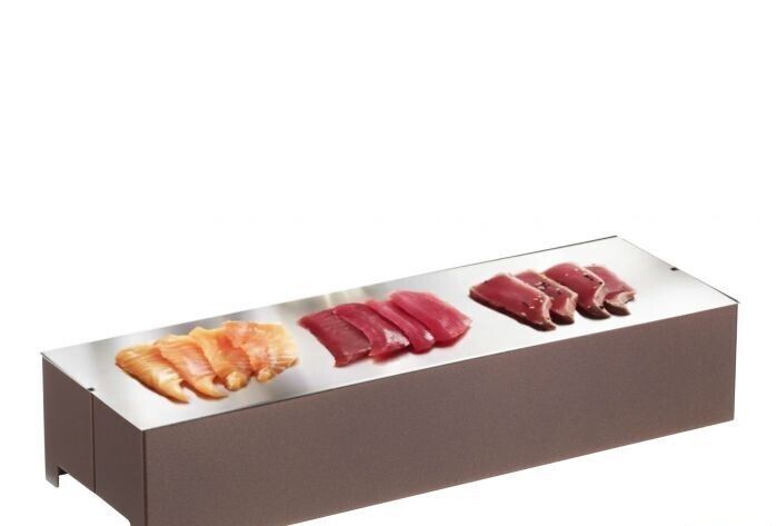 Small Refrigerated Display Plate 39 x 12.8 cm Coffee - Pintinox