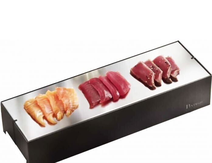 Small Refrigerated Display Plate 39 x 12.8 cm Carbon - Pintinox