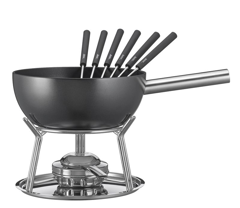 Black Fondue Set 23 cm Aluminium Induction - Spring