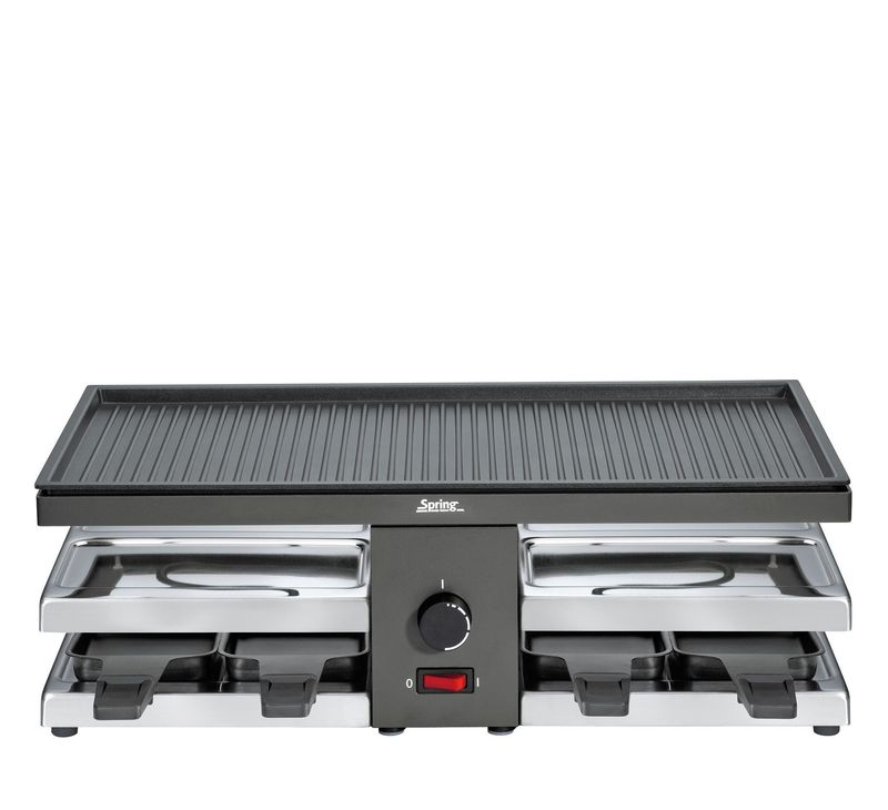 Raclette with black aluminum grill plate 47 x 24 cm Raclette8 Fun - Spring