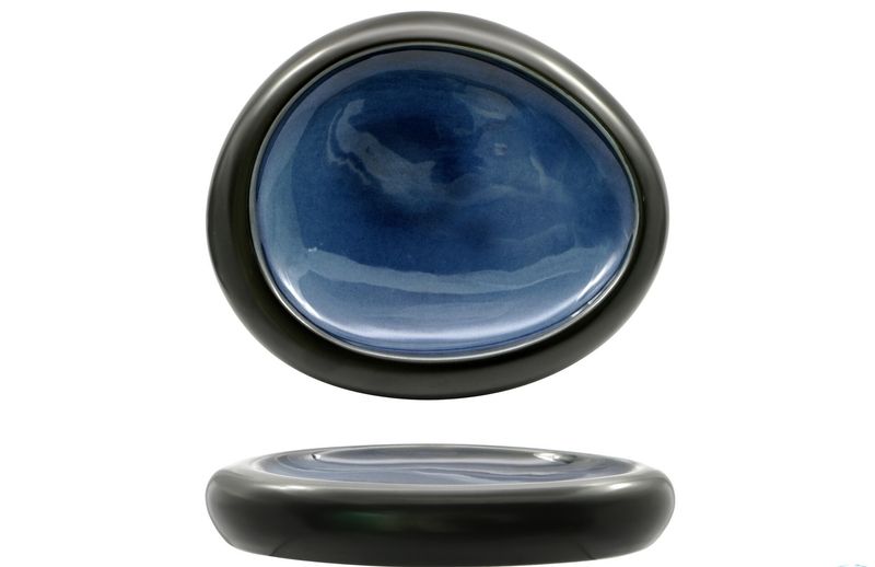 Feng 26.5×22.5 cm oval stoneware plate – natural stone‑effect glaze – elegant and durable
