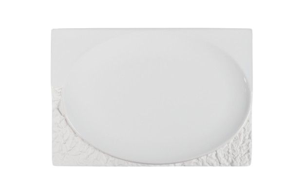 27x18 cm Terra rectangular plate Costa Verde with oval area horeca