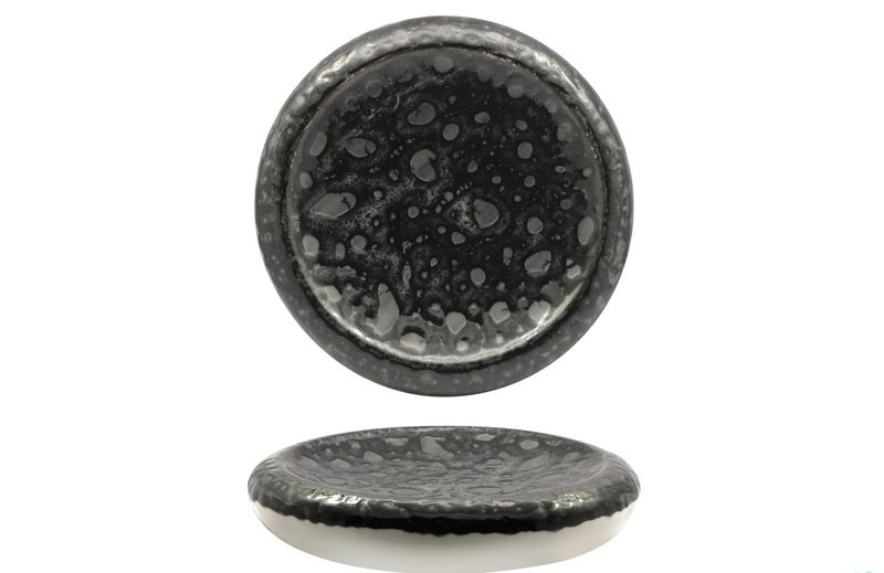 High Round Plate 27 cm Matheria Black - Lioness