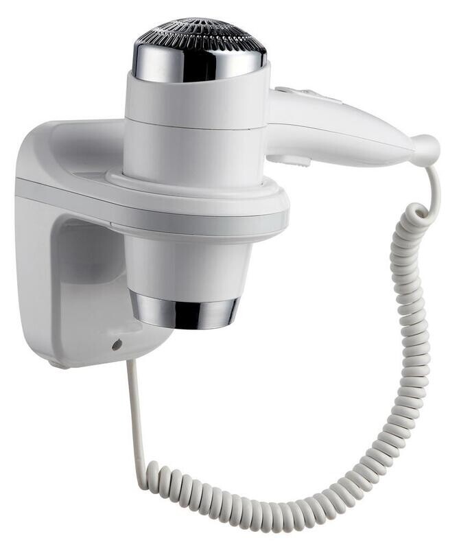 Asciugacapelli Con Supporto a Parete Bianco - Technomax